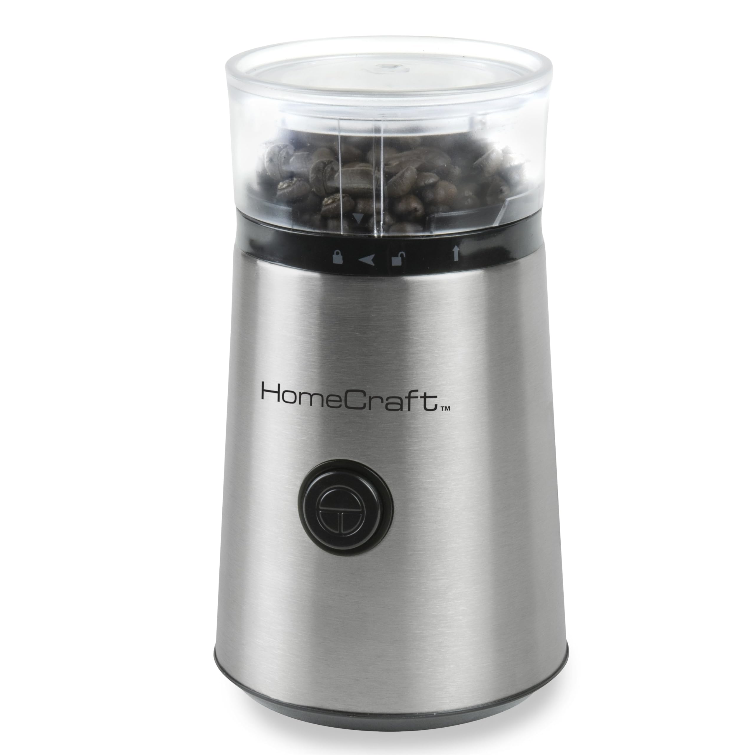 HomeCraft HCCG1SS Grinder Mill with Large 12 Cup Capacity, One Touch Operation, Dishwasher Safe Bowl, Perfect for Nuts