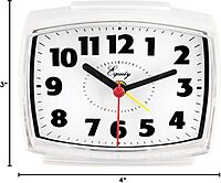 Equity 33100 Electric Silent Analog Alarm Clock with Lighted Dial Pack of 1