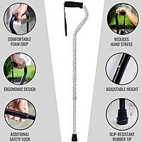 DMI Adjustable Designer Cane with Offset Handle