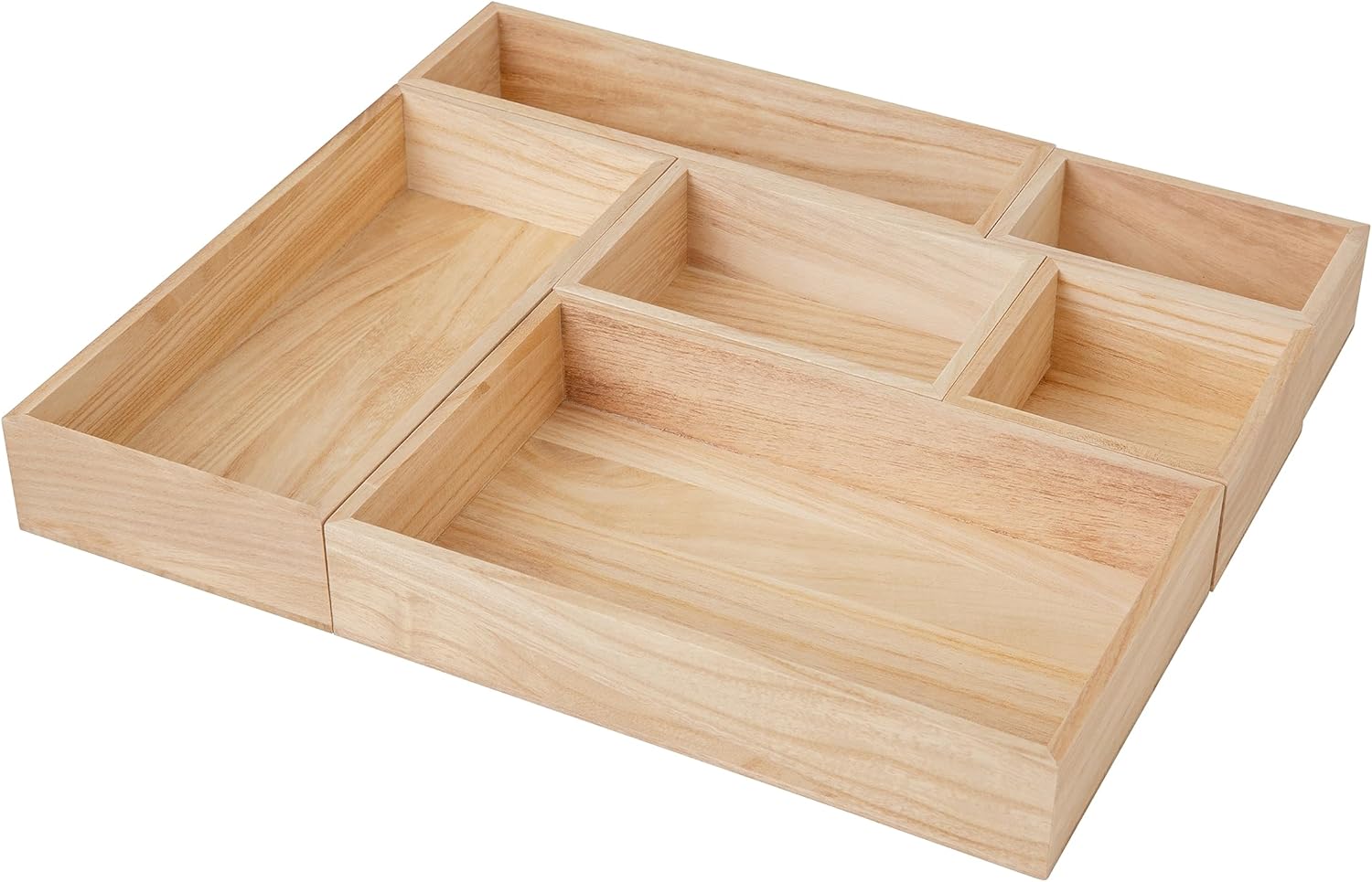 Martha Stewart Enzo 6-Piece Wooden Desk Drawer Organizer Set