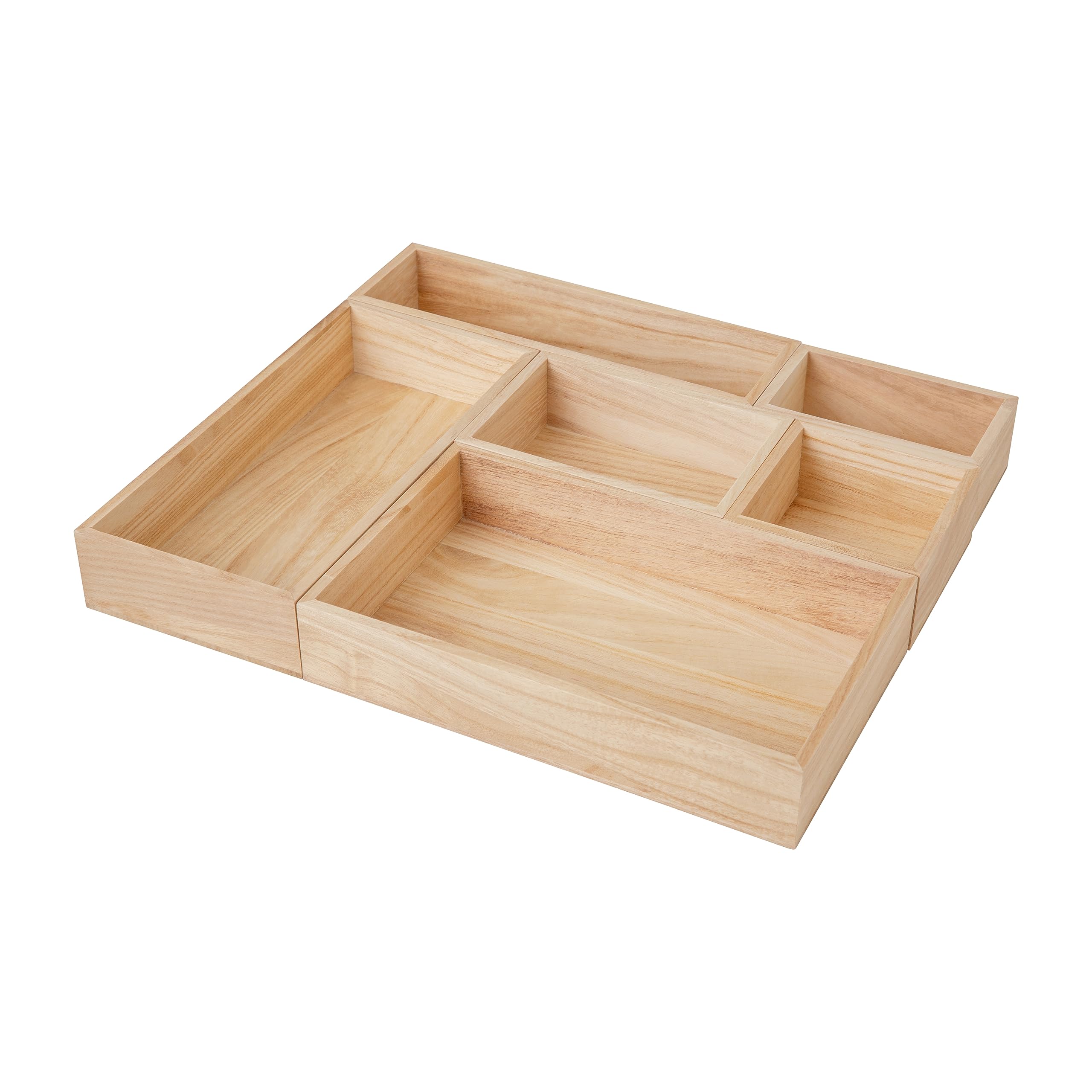 Martha Stewart Enzo 6-Piece Wooden Desk Drawer Organizer Set
