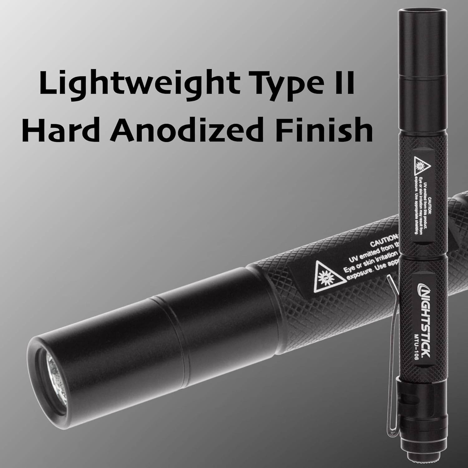 Nightstick MTU-106 Mini-TAC UV Flashlight with 2 AAA, Black,Small