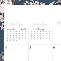 Cambridge 2026 Wall Calendar by Leah Bisch, Monthly, 15" x 12", Medium, Calista Floral (LB40-707-26)