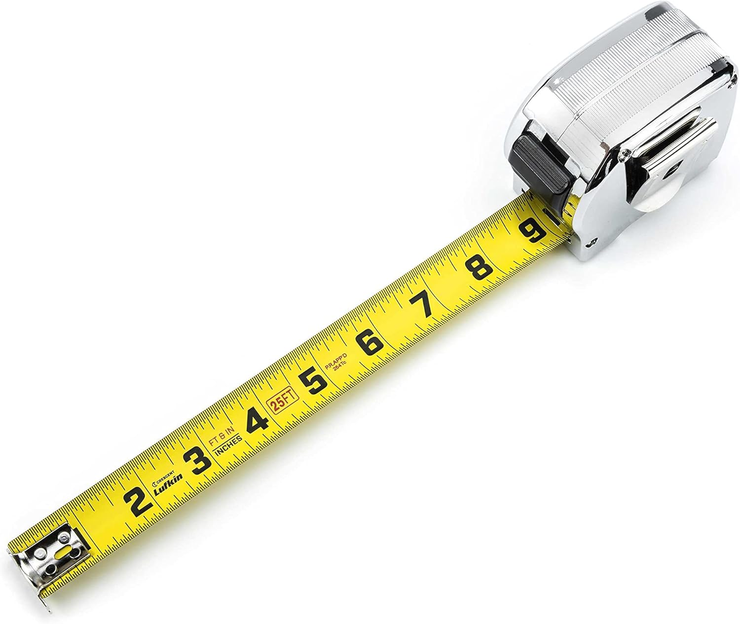 Crescent Lufkin 1" x 16' Chrome Case Yellow Clad Tape Measure - L916-02 4.9 m