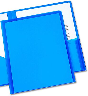 Avery Translucent Two Pocket Folder, Water Resistant, Holds up to 20 Sheets, 1 Blue Folder (47811) (Pack of 2) Translucent Blue 1 Count (Pack of 2)