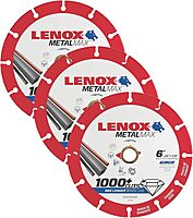 Lenox Tools 1972923 METALMAX Diamond Edge Cutoff Wheel, 6" x 7/8" (Pack of 3)