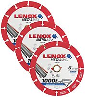 Lenox Tools 1972923 METALMAX Diamond Edge Cutoff Wheel, 6" x 7/8" (Pack of 3)