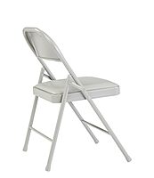 Commercialine Vinyl Padded Steel Folding Chair, Gray (Pack of 4) - Supports 250 lb
