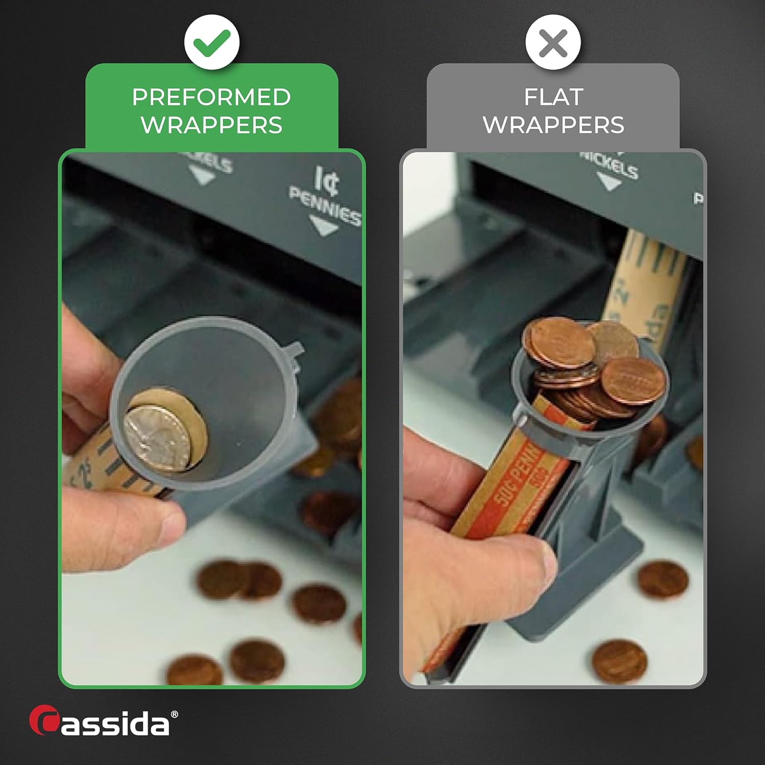 Cassida C300 Professional USD Coin Counter, Sorter and Wrapper/Roller, 300 coins/min, with Quickload and Printing-Compatible