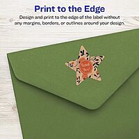 Avery Kraft Brown Star Labels, Sure Feed Technology, 2-1/4" x 2-3/8", Print-to-The-Edge, Laser/Inkjet Printable
