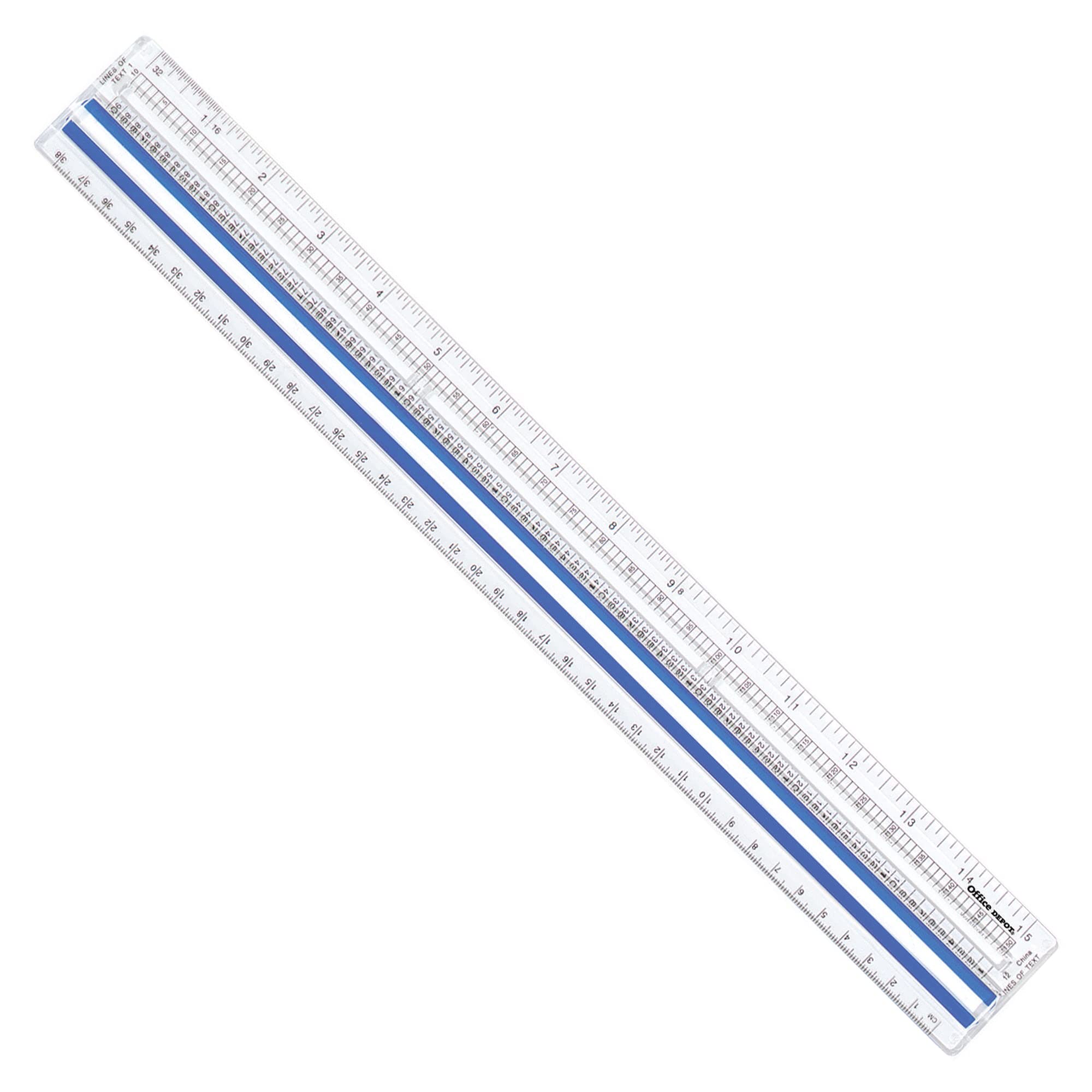 Office Depot Magnifying Ruler, 15in, Clear