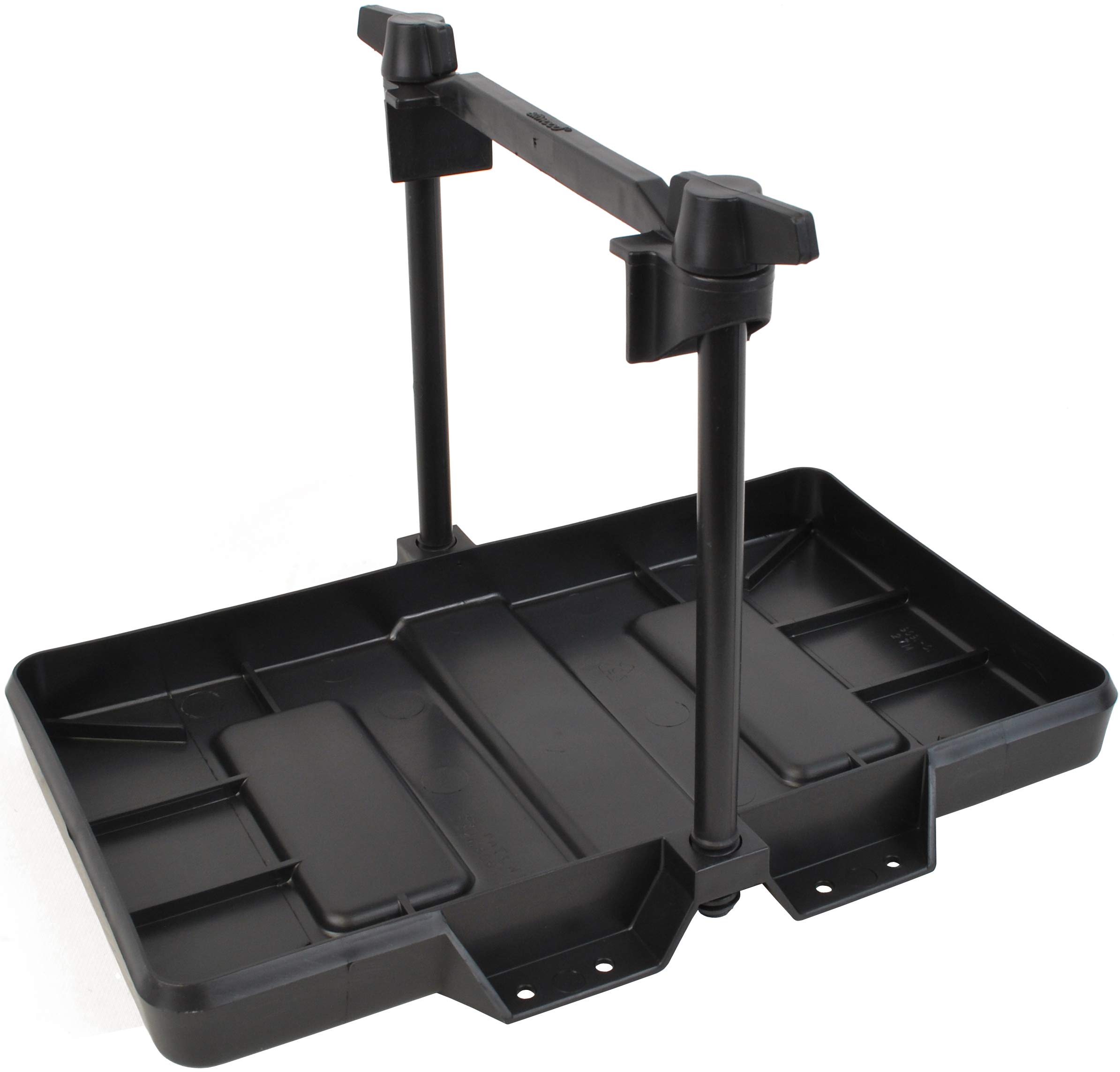 Attwood 9091-5 USCG-Approved 27 Series Adjustable Hold-Down Marine Boat Battery Tray, Black One Size