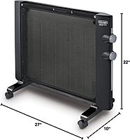 DeLonghi Mica Panel Space Heater, 1500W quiet electric space heater for indoor use, adjustable thermostat