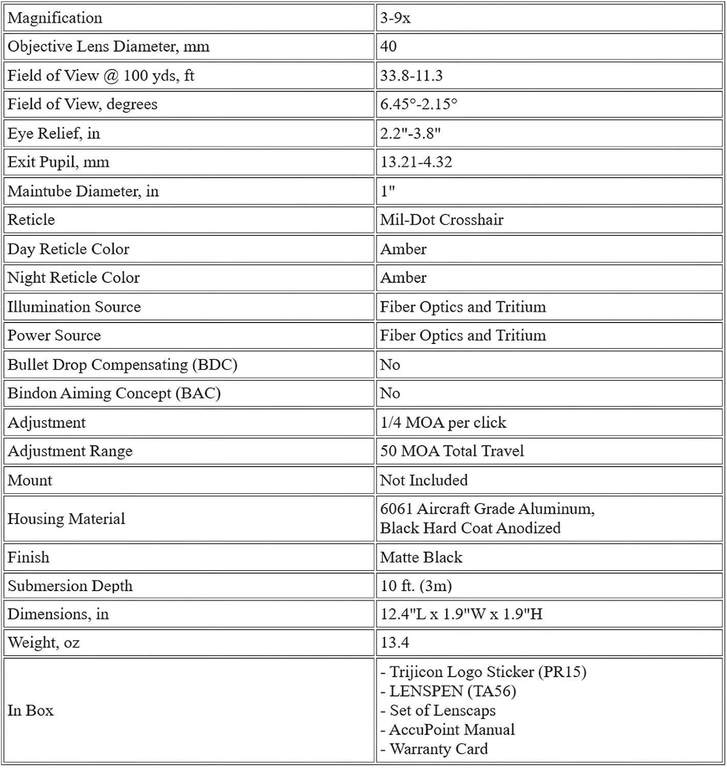 TRIJICON AccuPoint Battery-Free Illuminated Riflescope