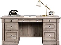 Sauder Palladia Executive Desk with Keyboard Tray and Cord Management