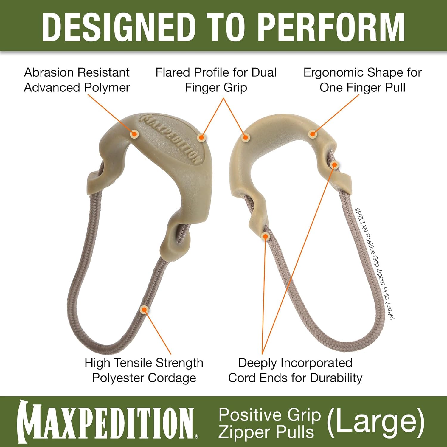 MAXPEDITION Positive Grip Zipper Pulls