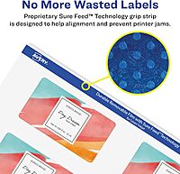 Avery Durable Removable Rectangle Labels, Sure Feed Technology, 1.5" x 2.75", Matte White Film