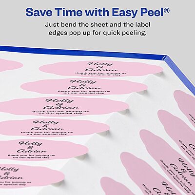 Avery Matte White Oval Scalloped Labels, Sure Feed Technology, 2" x 3", 200 Labels