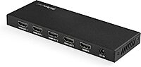 StarTech.com HDMI Splitter - 4-Port - 4K 60Hz - HDMI Splitter 1 In 4 Out - 4 Way HDMI Splitter - HDMI Port Splitter (ST124HD202), Black 4K60 HDR