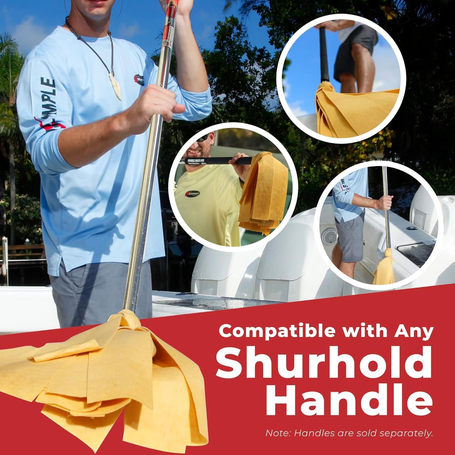 SHURHOLD Deluxe Water Sprite Chamois Heavy Duty Mop with Highly Absorbent 2 7/8" Wide PVA Strips