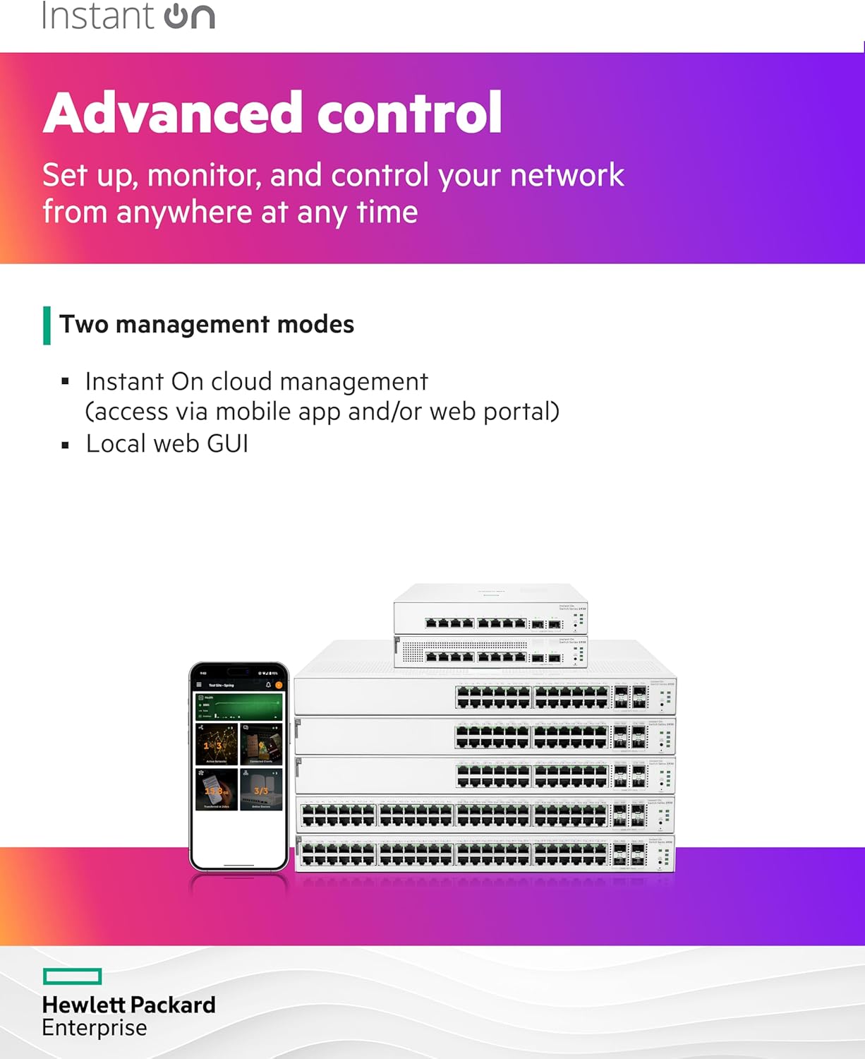 HPE Networking Instant On Switch Series 1930 8-Port Gb Smart-Managed Layer 2+ Ethernet Switch with PoE | 8X 1G | 2X SFP | 8X