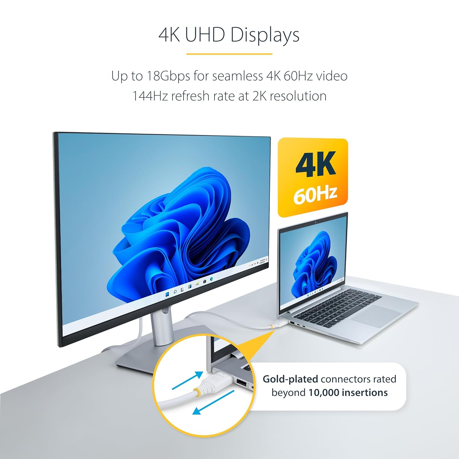 StarTech.com Premium Certified High Speed HDMI 2.0 Cable, 18Gbps, 4K 60Hz