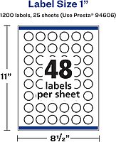 Avery Durable Waterproof Starburst Labels, Sure Feed Technology, 1"