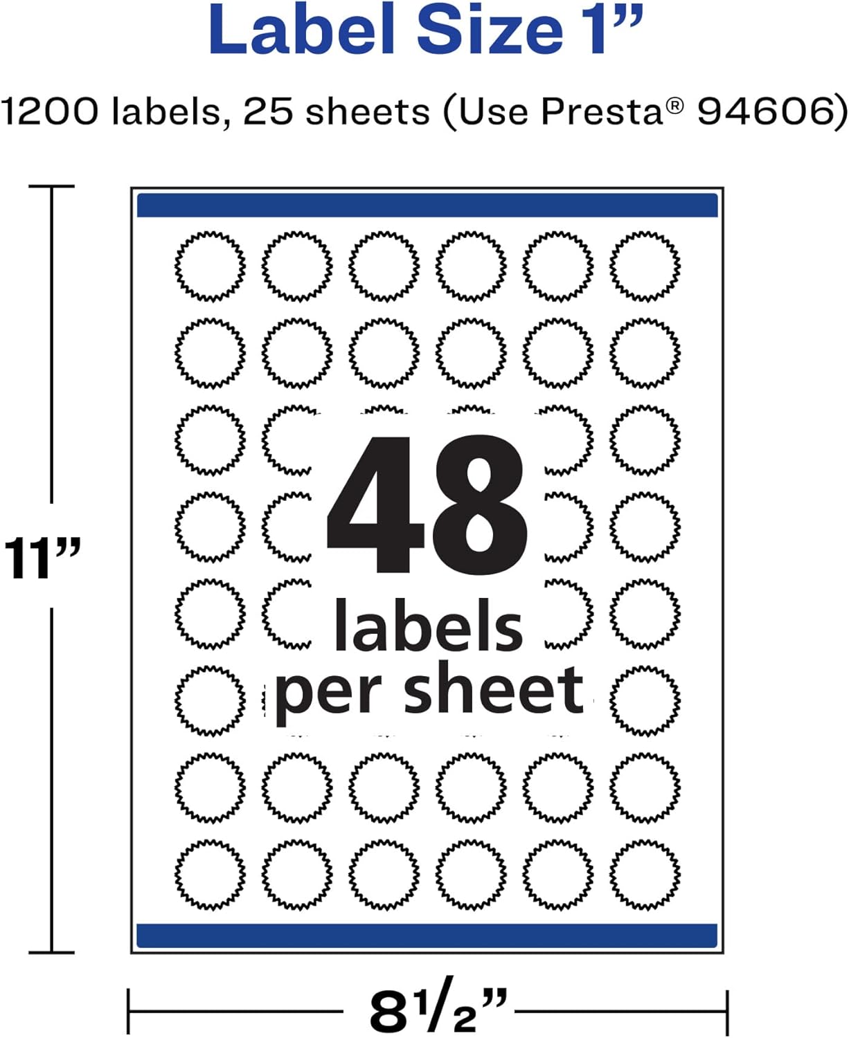 Avery Durable Waterproof Starburst Labels, Sure Feed Technology, 1"