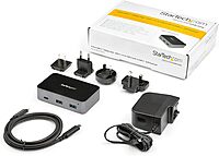 StarTech.com 4-Port USB C Hub - USB 3.2 Gen 2 (10Gbps) - 3x USB-A & 1x USB-C - Powered - Universal Power Adapter Included