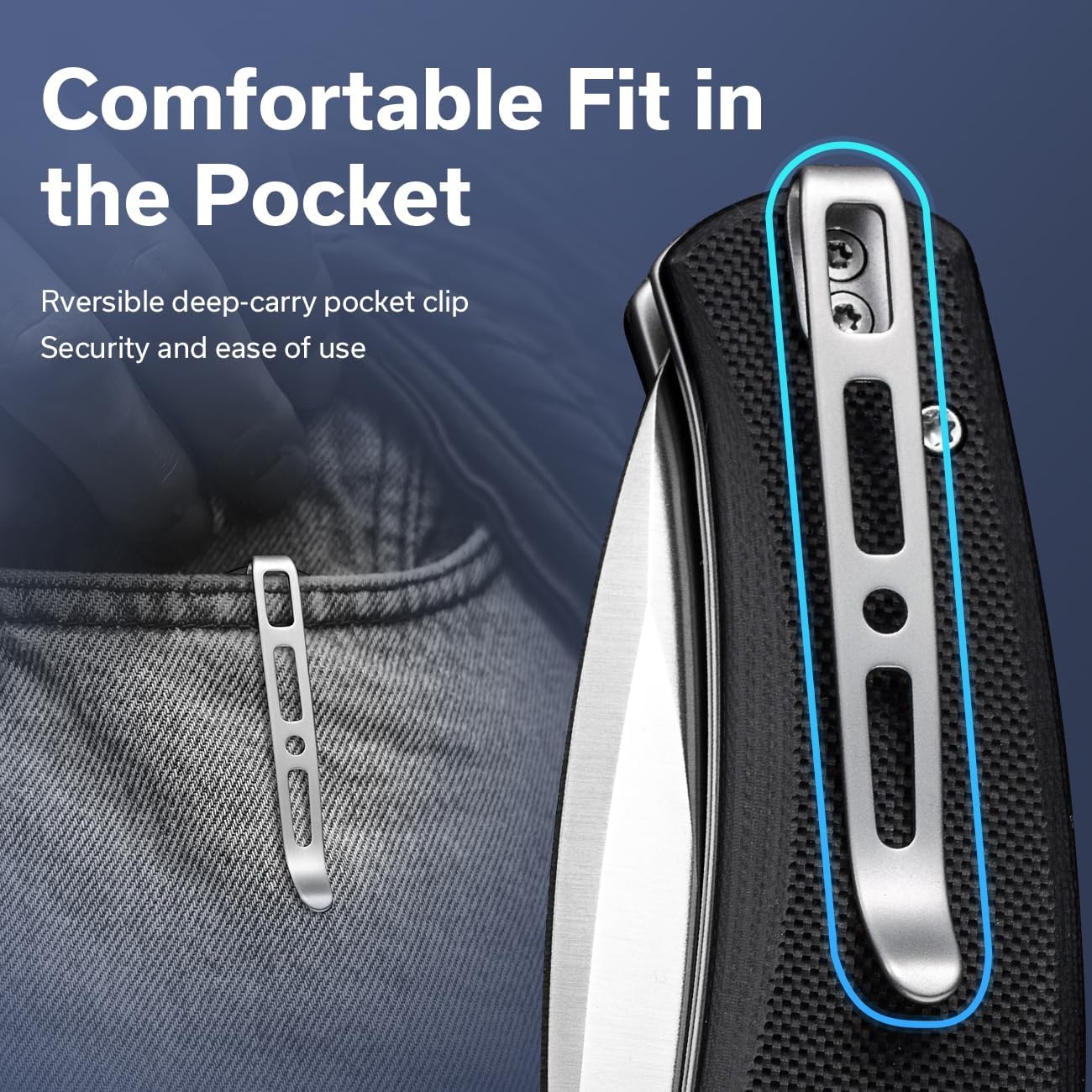 SENCUT Slashkin Folding Pocket Knife, Thumb-Stud & Flipper Opener