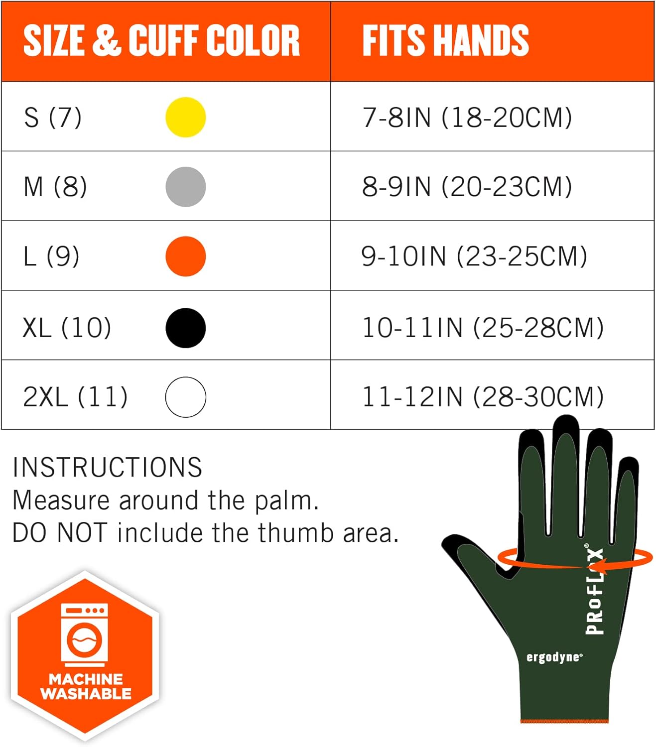 ERGODYNE ProFlex 7070 Cut Resistant Work Gloves, Sandy Nitrile Coated Palms, 13-Gauge Aramid