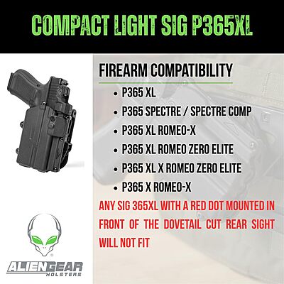ALIEN GEAR Rapid Force Level 2 OWB Holster - Locking Belt Slide - Right Hand - Matte Black - Light & Optic Compatible