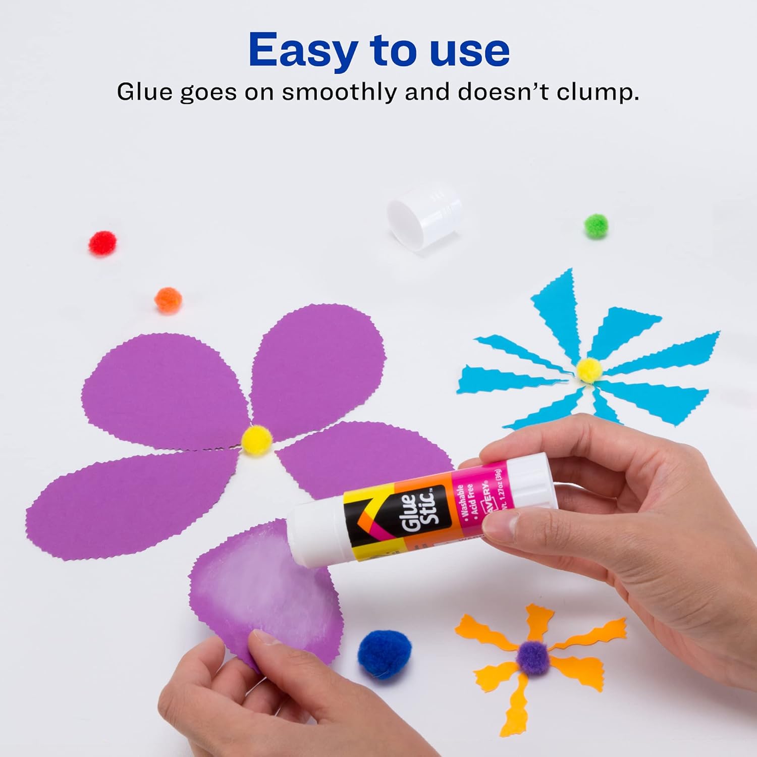 Avery Glue Stic - Washable, Non-Toxic Glue Sticks for Classroom, Crafting, and Office Use, 1.27 oz., Pack of 6