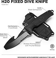 Benchmade - H20 Dive Tactical Knife with Black Santoprene Handle (112SBK-BLK H20)