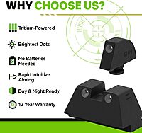 Meprolight Tru-Dot Tritium Suppressor Height Pistol Night Sights, Tritium Green Dot Front Sight