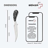 BÖKER PLUS® Epic small fixed-blade pocket knife with 3.7 inch D2 blade - EDC knife with G10 handle and Kydex sheath - Bird & Trout - gift box
