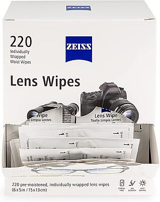 Zeiss Lens Wipes, White, 220 Count (Pack of 1)