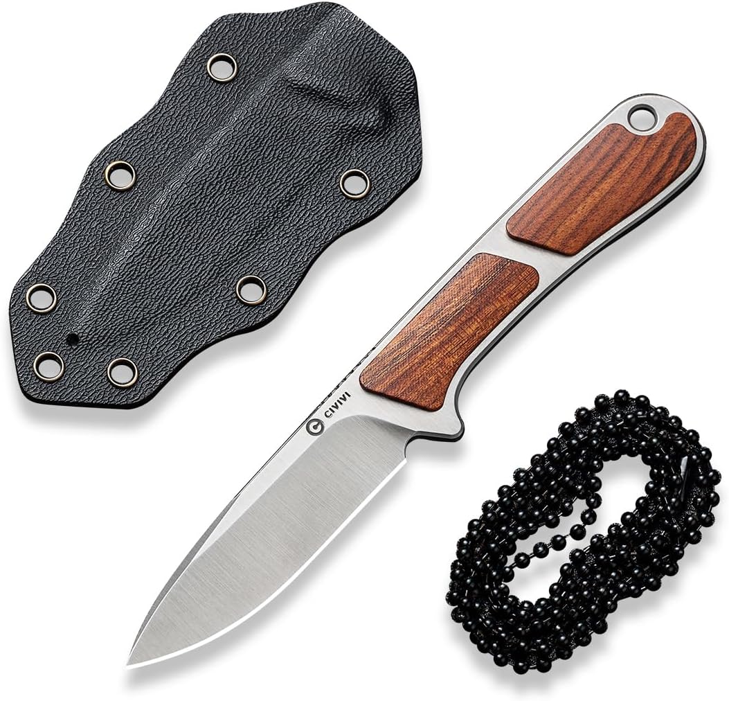 CIVIVI Mini Elementum Fixed Blade Knife with Kydex Sheath and Chain