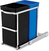 simplehuman Under-Cabinet and In-Cabinet Pull-Out Trash & Recycling Bin, Heavy-Duty Steel Frame