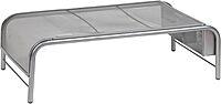Mind Reader Monitor Stand, Ventilated Laptop Riser, Desktop Organizer, Side Storage, Metal Mesh, 20"L x 11.5"W x 5.5"H, Silver