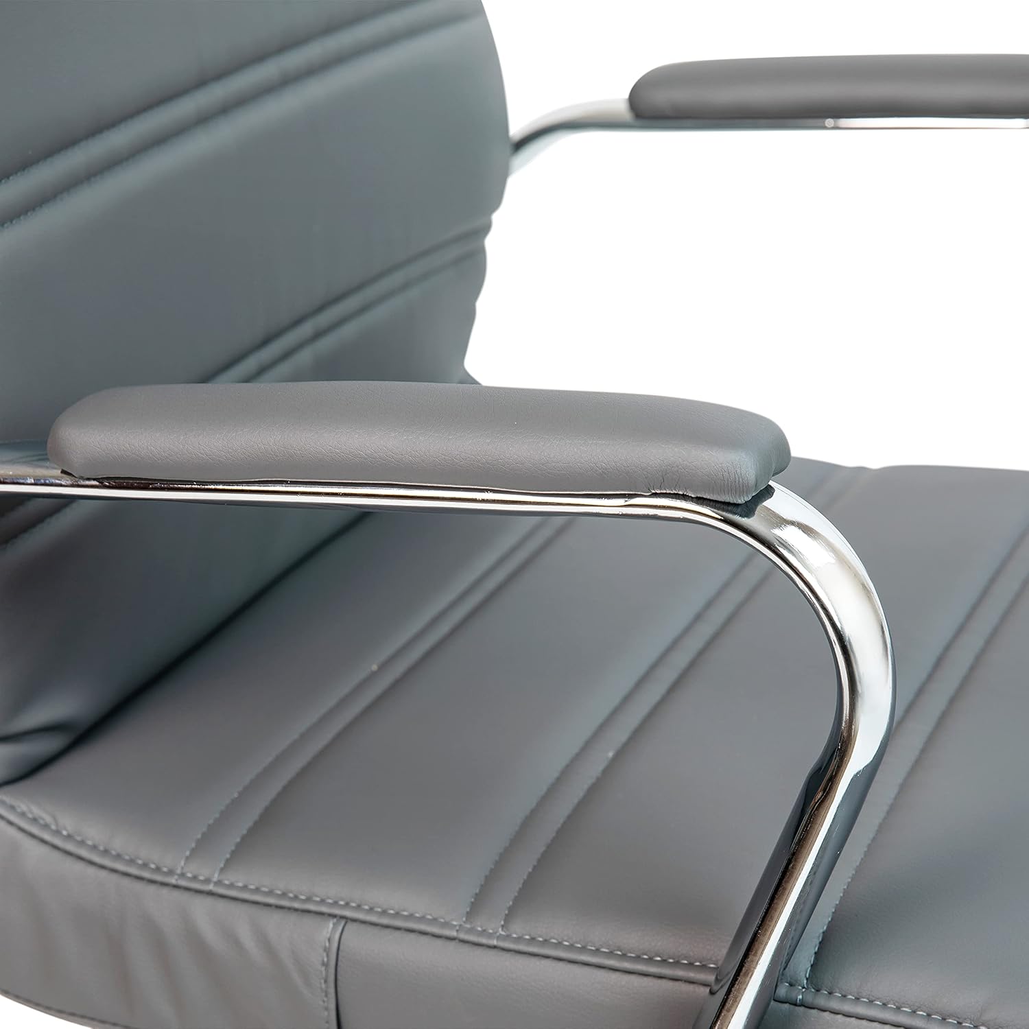 Flash Furniture Whitney Mid-Back Swivel LeatherSoft Desk Chair with Padded Seat and Armrests