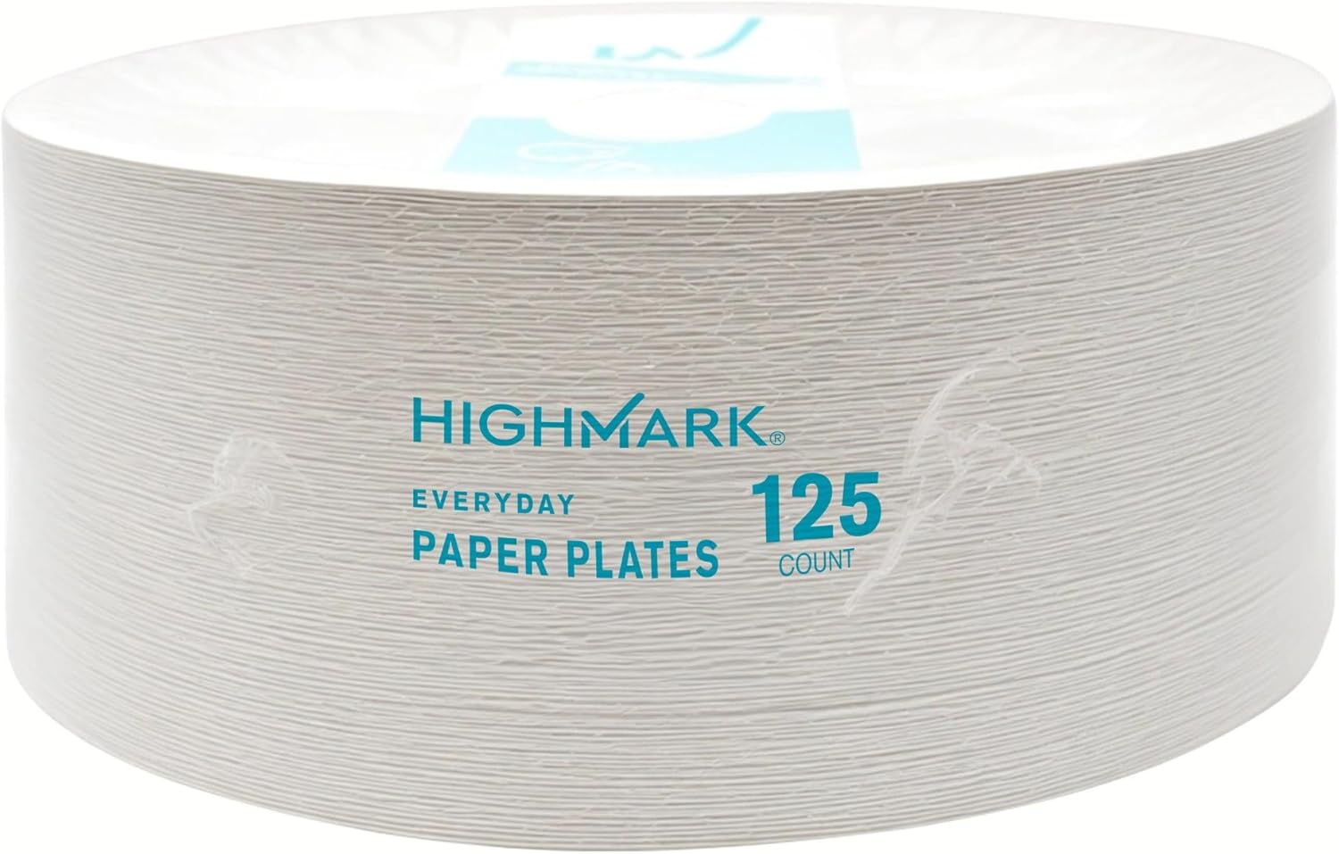 Highmark Paper Plates, 8-3/4in, Printed White, Pack Of 125