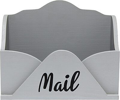 Elegant Designs Homewood Farmhouse Wooden Decorative Envelope-Shaped Desktop Letter Holder