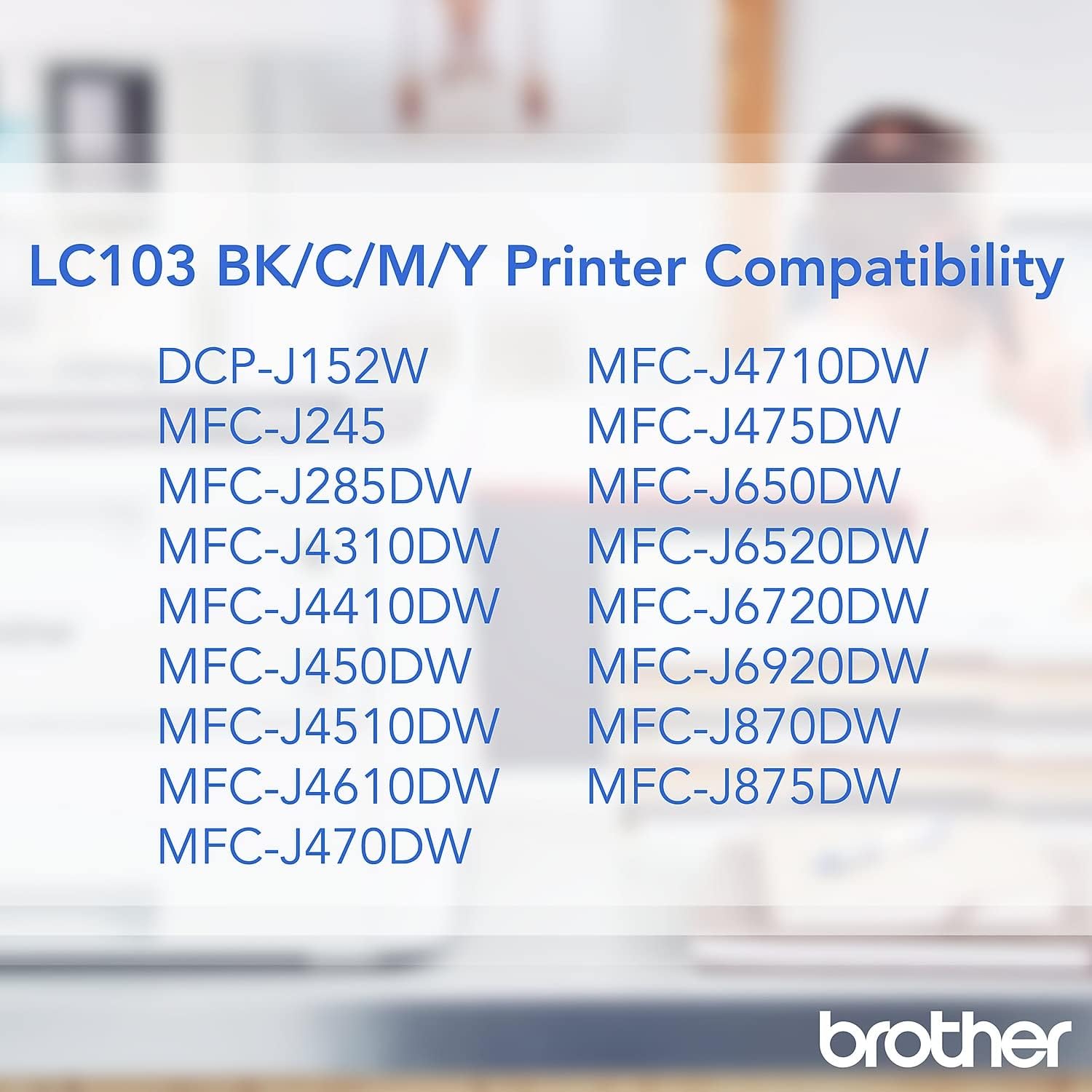 Brother Genuine High Yield Black Ink Cartridge, LC103BK, Replacement Black Ink, Page Yield Up to 600 Pages