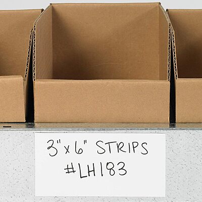 Aviditi / Partners Brand Pre-Cut Magnetic Label Strips with Write-On Dry Erase Surface, White