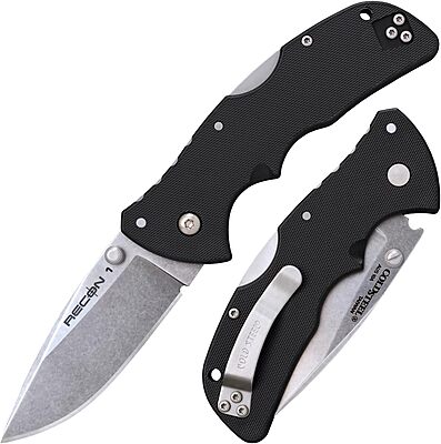 Cold Steel Mini Recon 1 3" AUS10A Folding Knife with 4" GFN Handle & Tri-Ad Lock