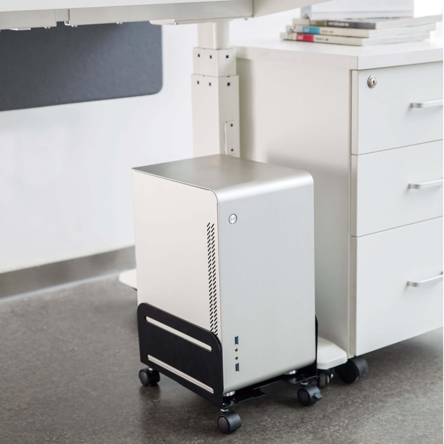 Tripp Lite Mobile CPU Caddy for Computer Towers -Adjustable, Locking Casters, Black - 22.05 lb Capacity - DCPU2