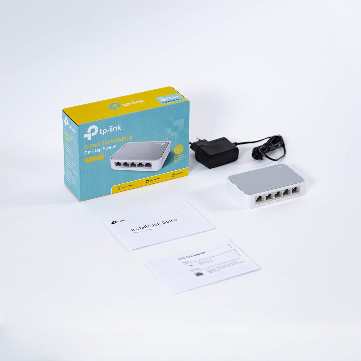 Learning Resources TL-SF1005D TP-Link 5-Port Fast Ethernet Unmanaged Switch | Plug and Play | Desktop 5 Port 5 Port, Non-PoE