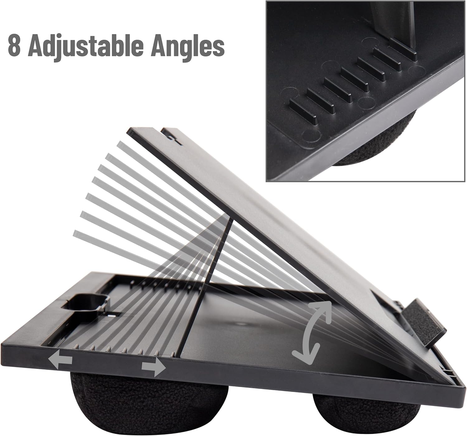 Mind Reader Lap Desk Laptop Stand, Bed Tray, Collapsible, Cushion, Portable, Dorm, Plastic, 14.75"L x 11"W x 7.3"H