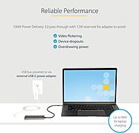 StarTech.com USB C Multiport Adapter - USB-C to HDMI 2.0b 4K 60Hz (HDR10), 100W Power Delivery Pass-Through, 4-Port USB 3.0 Hub - USB Type-C Mini Dock - 12" (30cm) Long Attached Cable (DKT30CHPD3)